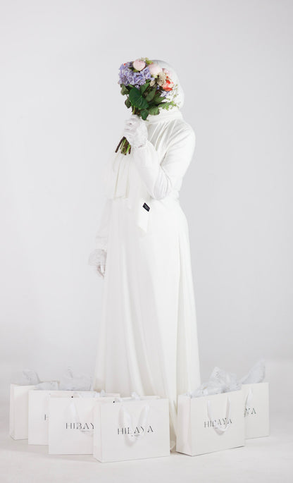 Opal White Dress with Jersey Scarf [PRE-ORDER]