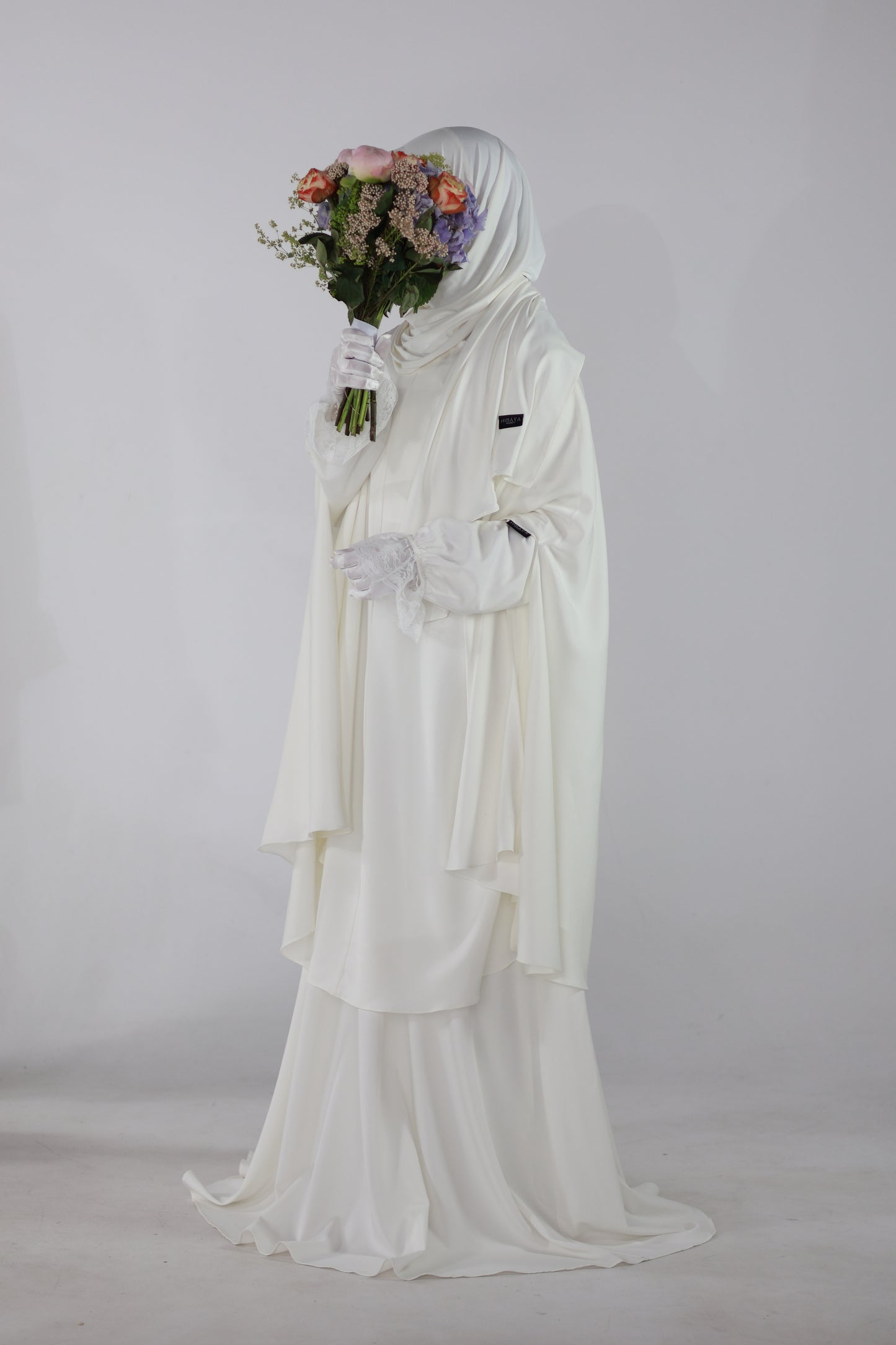 Opal White Dress with Cape and Scarf [PRE-ORDER]